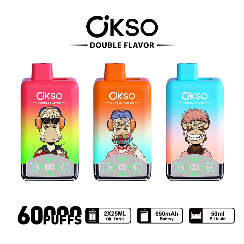 Okso 60000puffs Eパフ ニコパフ 禁煙サポート / BLUE RAZZ ⇄ LOVE 66