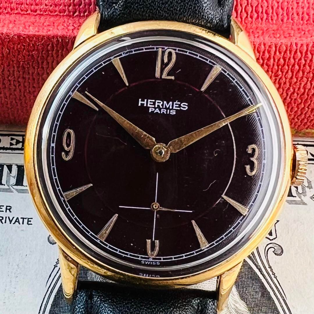 HERMES PARIS エルメス 動作良好 アンティーク メンズ腕時計 手巻き HERMES PARIS エルメス 動作良好 アンティーク メンズ腕時計 手巻き
