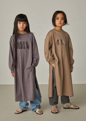 【21AW】GRIS ( グリ )Side Slit Long T Shirt［XS/S/M］Ash Brown 長袖Tシャツ