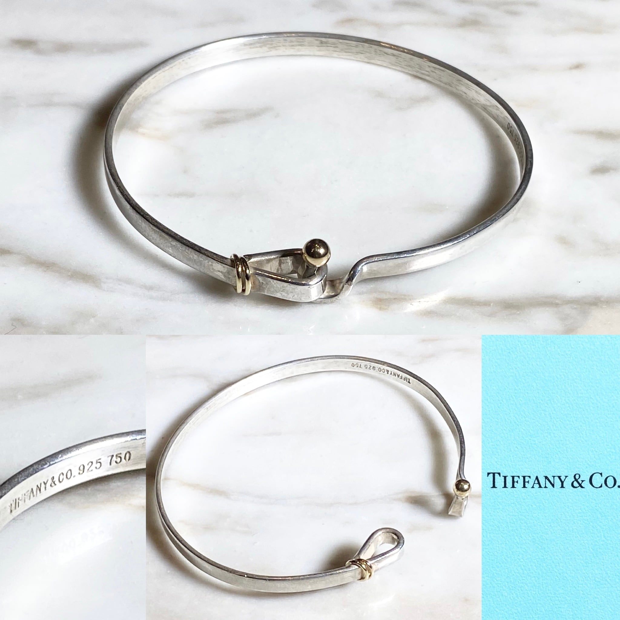 アクセサリー tifanny hook&eye bracelet vintage TIFFANY silver × k18 hook design bracelet “hook&eye