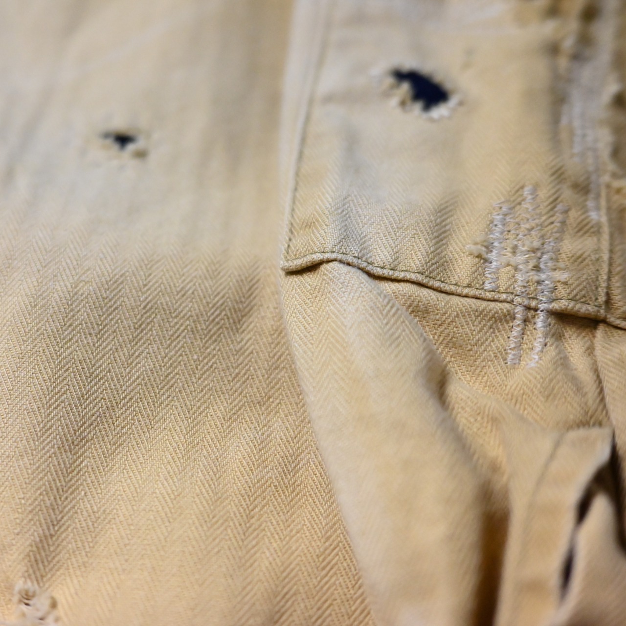 ANACHRONORM / REMAKED HERRINGBONE MILITARY SHIRTS JACKET