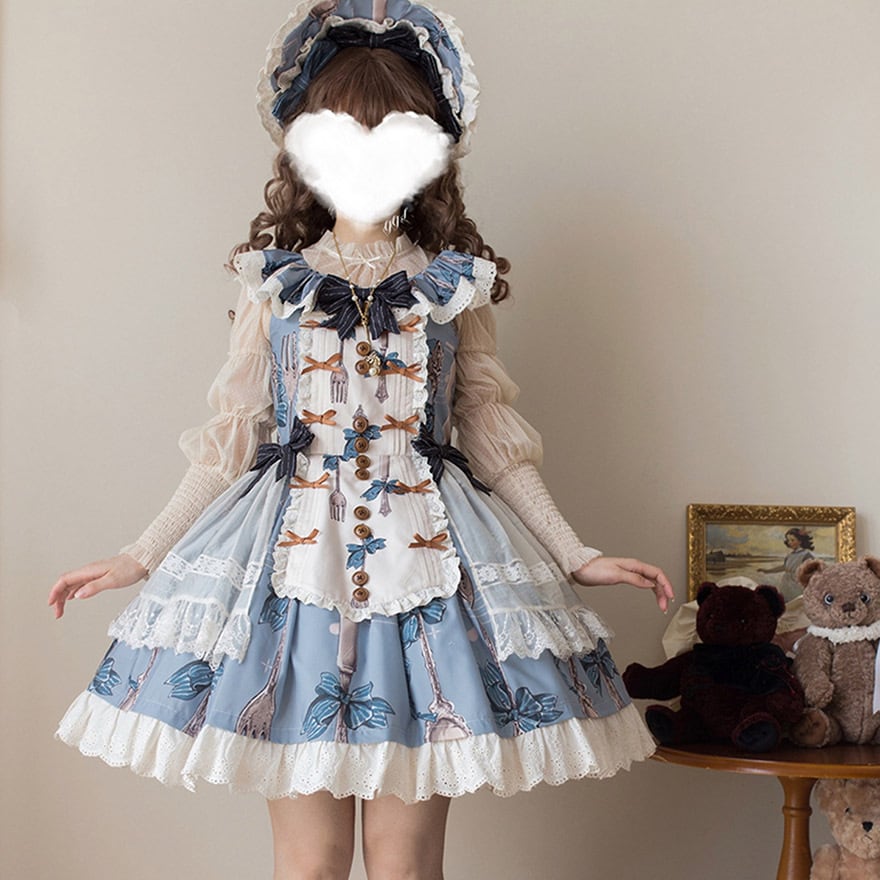 10月出荷 ロリィタ ジャンパースカート レイヤード フリル 魔女の晩餐会 甘ロリ