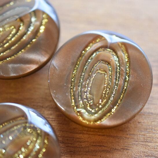 2カラーオーバルグリッター×ブラウン 28㎜