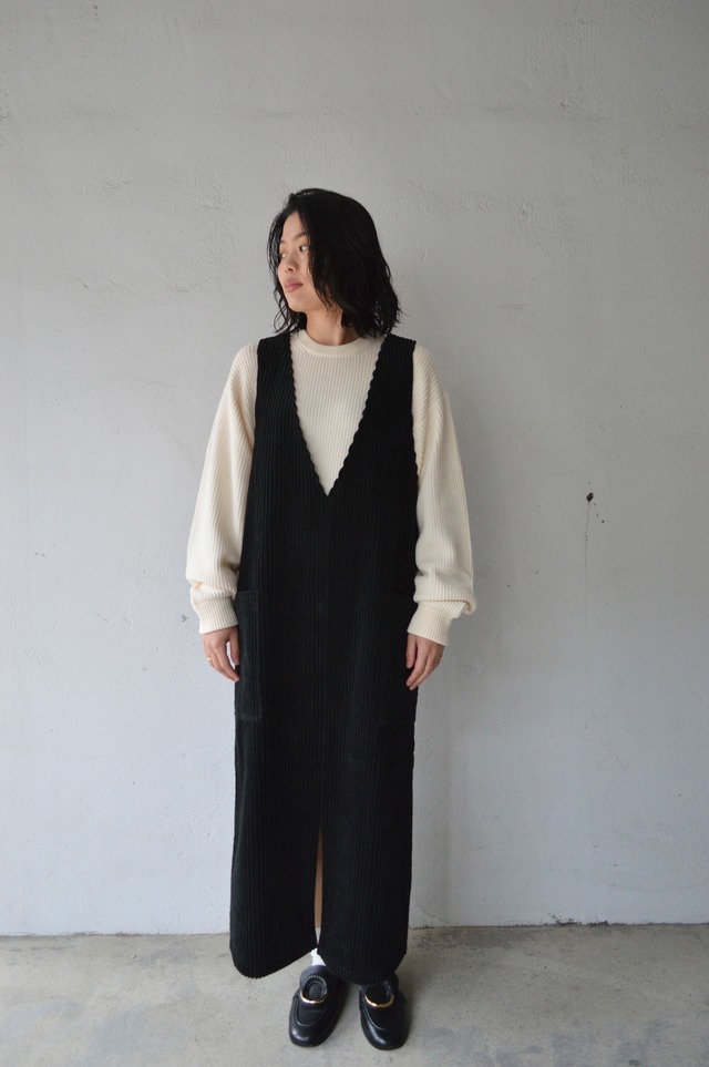 Pub Crease Design Mini Corduroy Onepiece ピューブ コーデュロイワンピース ロングシャツ