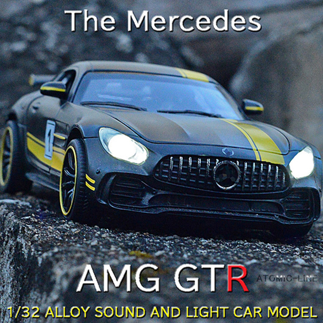 メルセデス AMG GTR 1/32 ミニカー 全6色 ライト点灯 エンジンサウンド 合金モデル 模型 ジオラマ