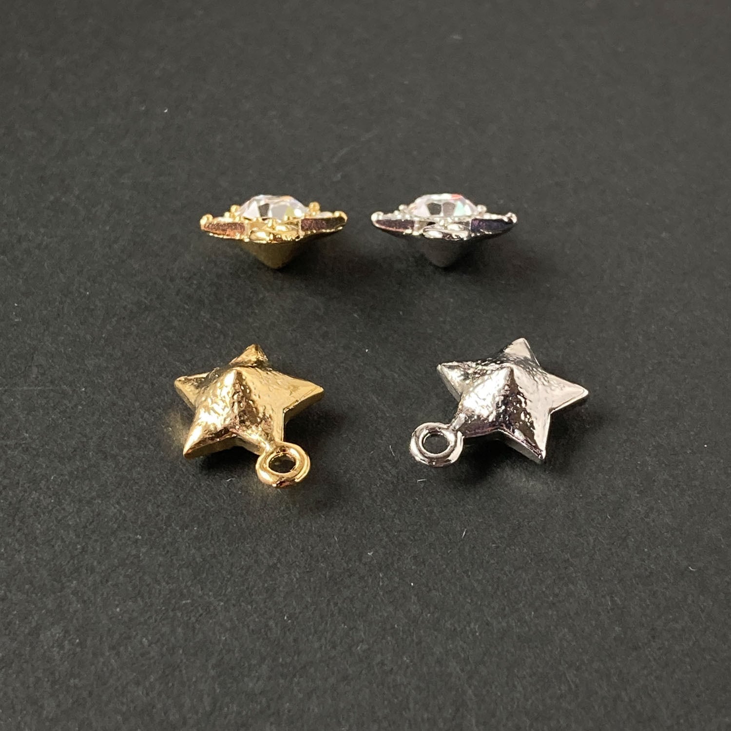 星型石座のビジューメタルチャーム | Dua-アクセサリーパーツショップ