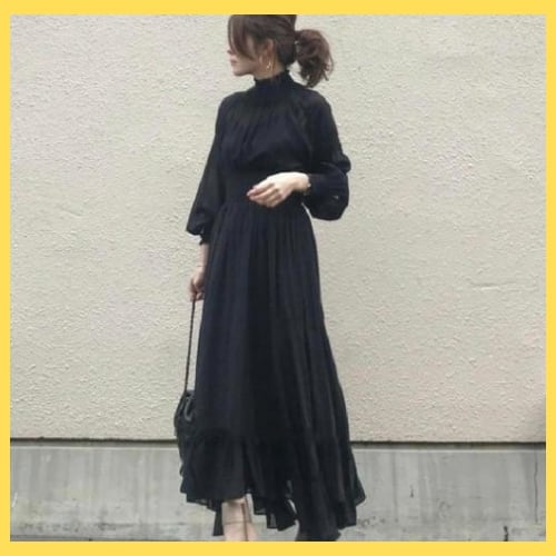 ワンピース/シフォンブラック