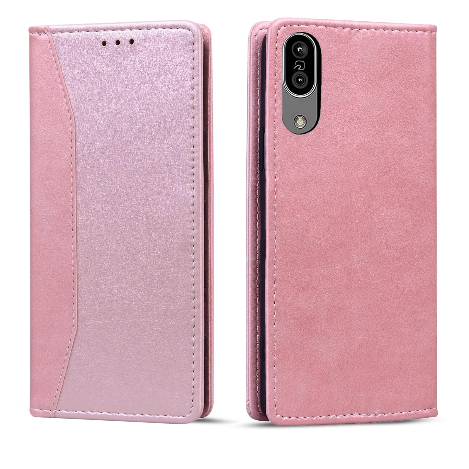 Torske AQUOS sense3 / sense3 lite / sense3 basic スマホケース Aquos sense3 ケース 手帳型 SH-02M ケース Android One S7 ケース 内蔵マグネット開閉式 ベルトなし カードポケット 防水 折り畳み式 横置き機能 便利 アクオスセンス3 ケース aquosセンス3 ケース shv45 ケース 携帯ケース (ピンク)