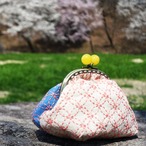 gamaguchi pouch blue + pink