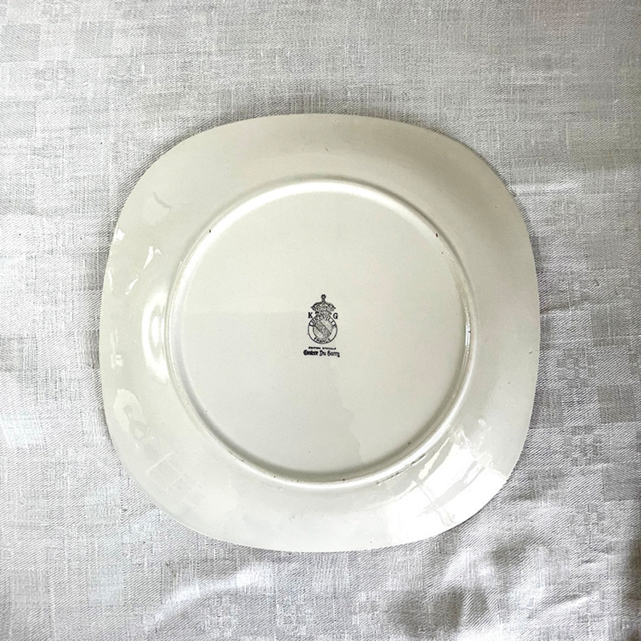 手描き飾り皿　スクウェアプレート　にわとり　KGLUNEVILLE リュネビル Comtesse du Barry 19twc3