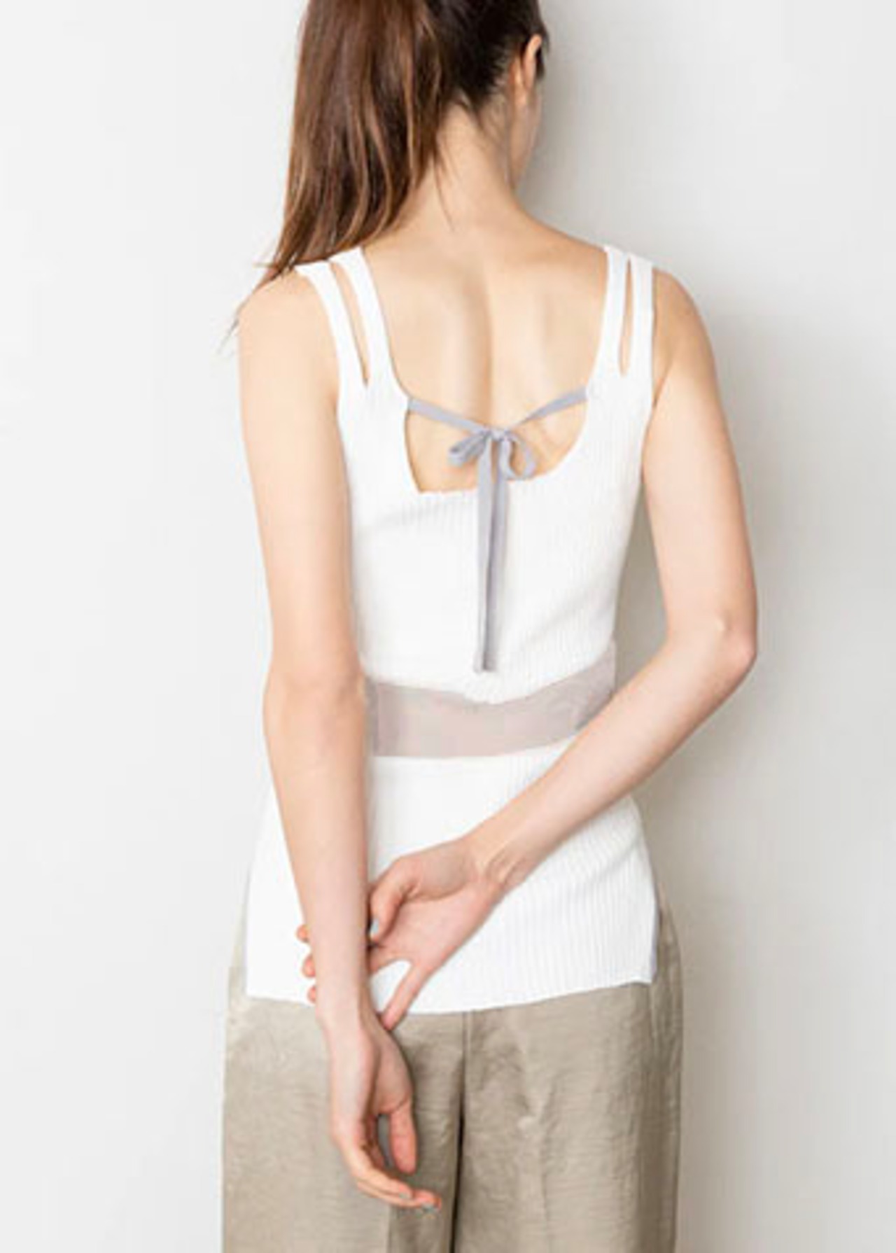 TRICOTÉ ﾄﾘｺﾃ - RIB TANK TOP ﾘﾌﾞﾀﾝｸﾄｯﾌﾟ/ ivory ｱｲﾎﾞﾘｰ / ladies ﾚﾃﾞｨｰｽ