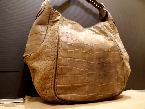 レア★GIVENCHYジバンシイ クロコ型押ヌバックレザー バッグ★