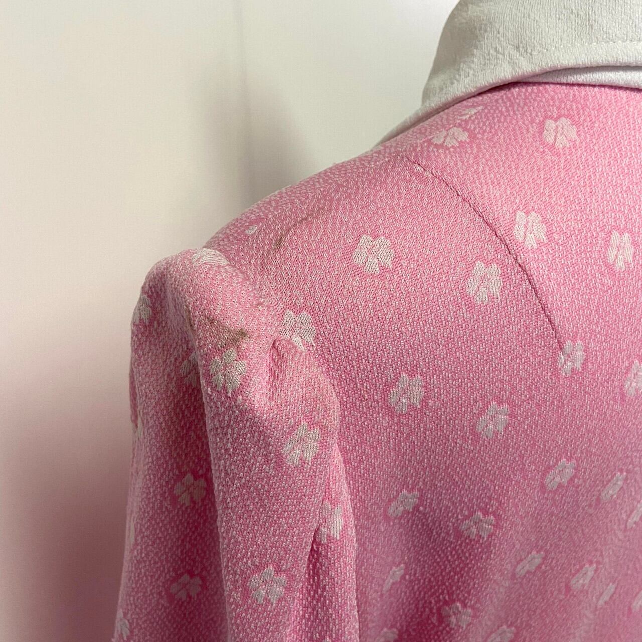 古着 アンティーク ビンテージ 70s 長袖 花柄 総柄 リボン ワンピース 60〜70年代 ヴィンテージ 花柄 総柄 ポリ フレア ロング シャツ 長袖