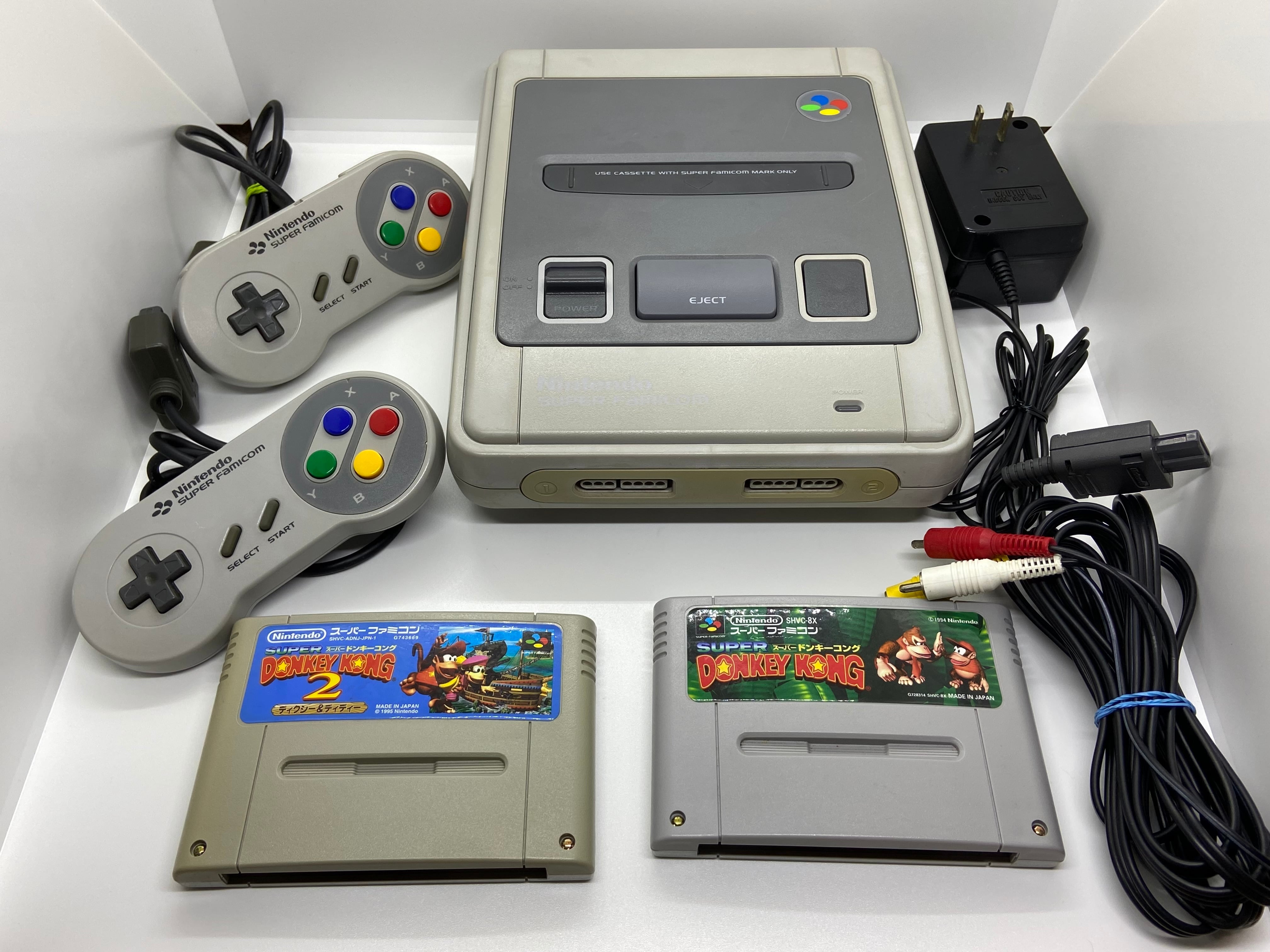 スーパーファミコン本体　カセット付き　ドンキーコング　他 清掃・動作確認済み】スーパーファミコン すぐに遊べるゲームセット