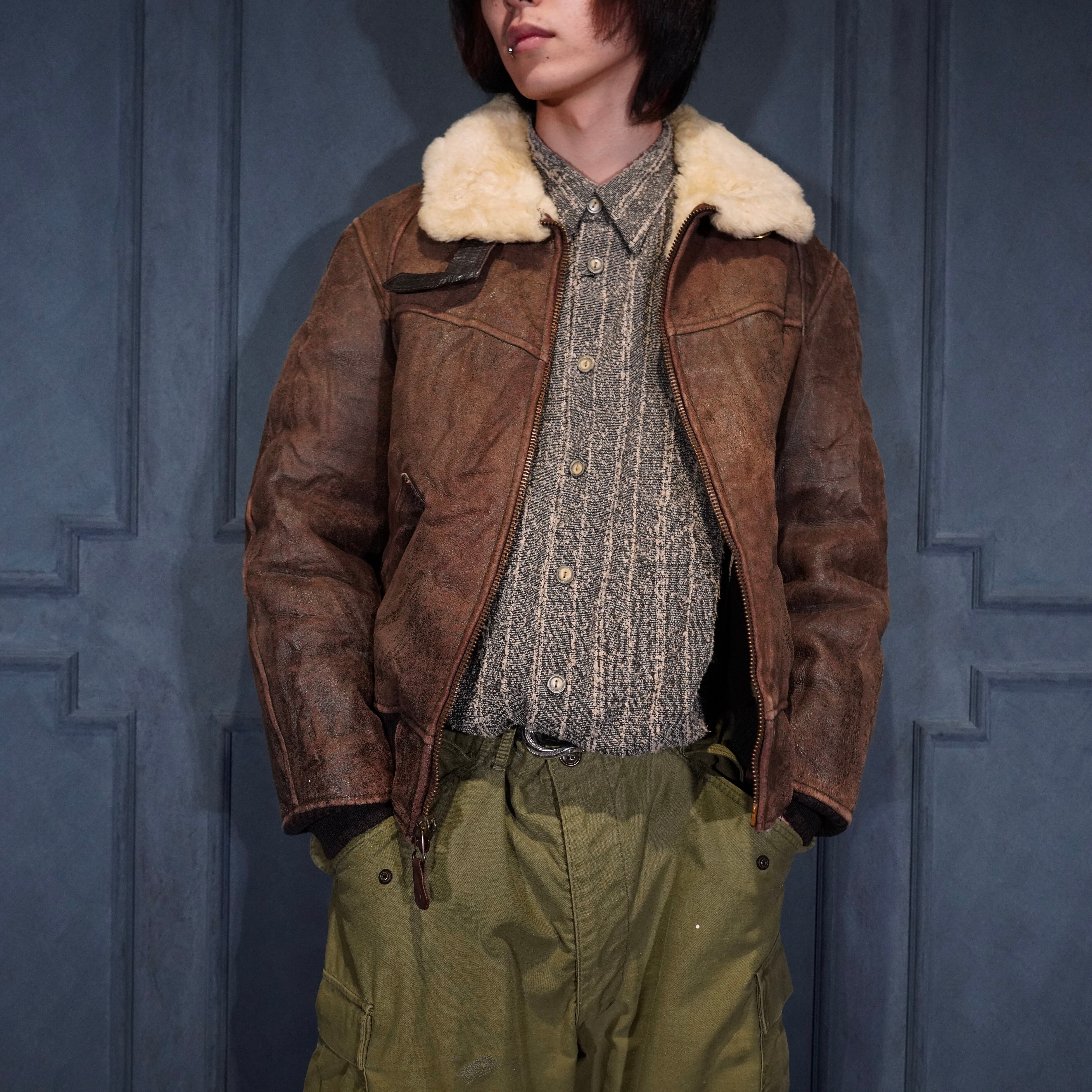 80's USA VINTAGE AVIREX B-6 LEATHER FLIGHT JACKET/80年代アメリカ