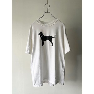 -THE BLACK DOG- 00's dog print T-shirt