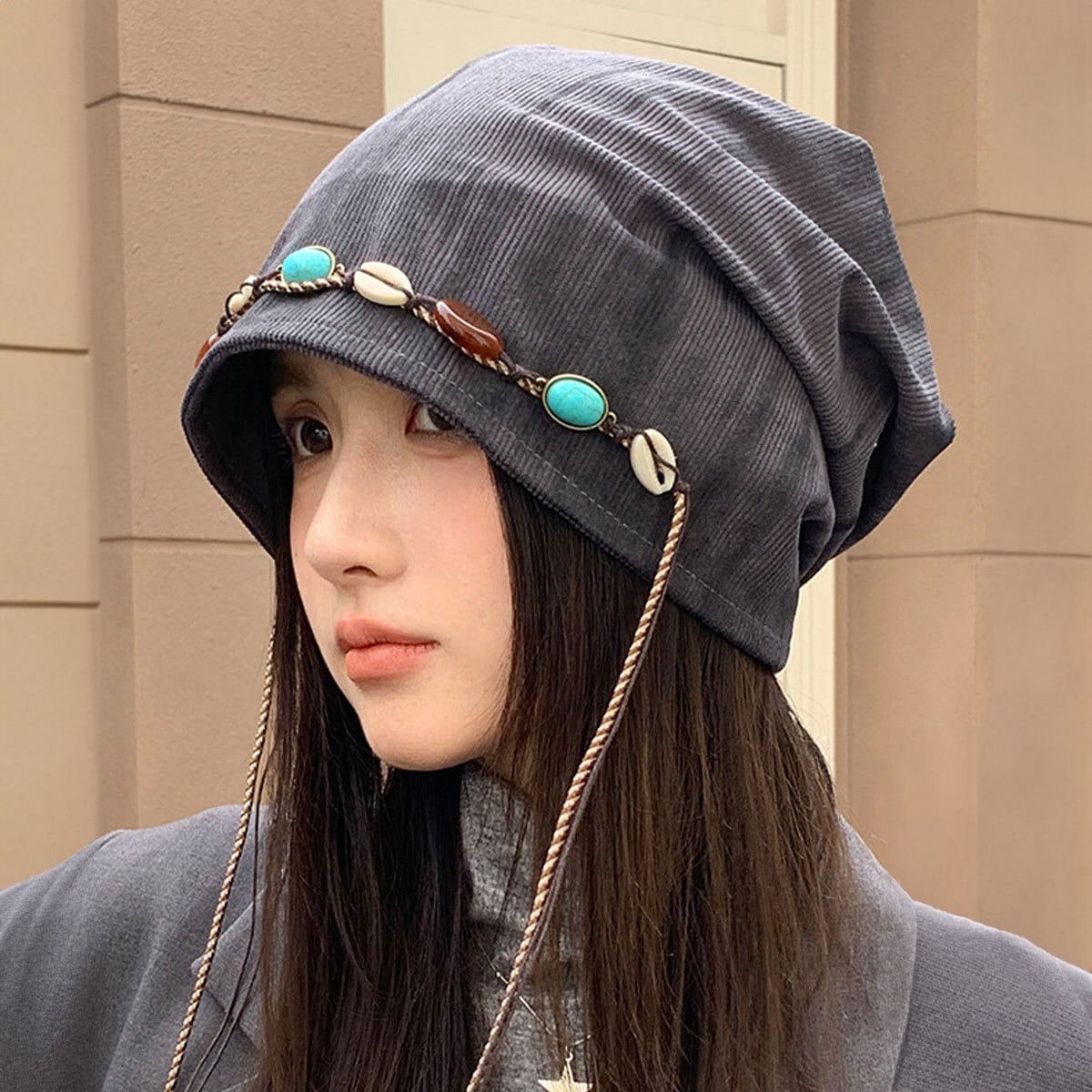 ルーズ ワッチキャップ 装飾付き 帽子 レディース 春秋冬 韓国 おしゃれ 大人 カジュアル レトロ 被りやすい 柔らかい 軽量 ストリート 原宿系 大人可愛い 大人女子