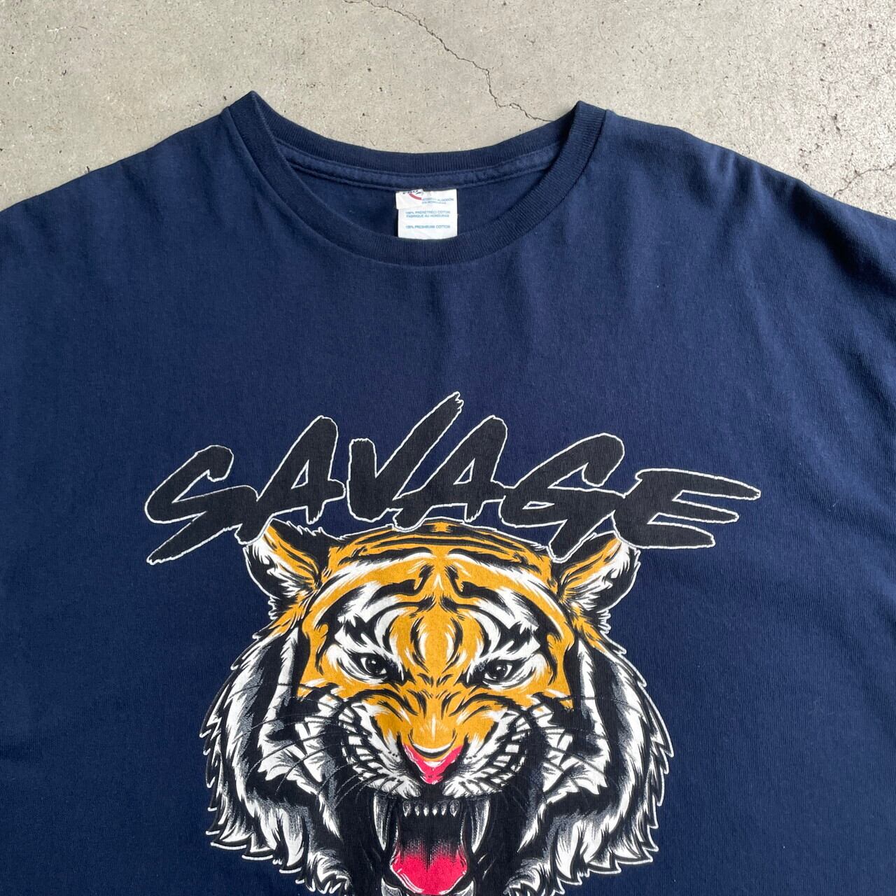 SAVAGE トラ 虎 アニマル プリントTシャツ メンズXL 古着 動物