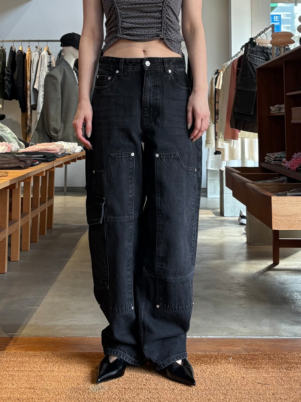 【26SS】GANNI ガニー / ブラック ジーンズ デニムパンツ Audri - 1