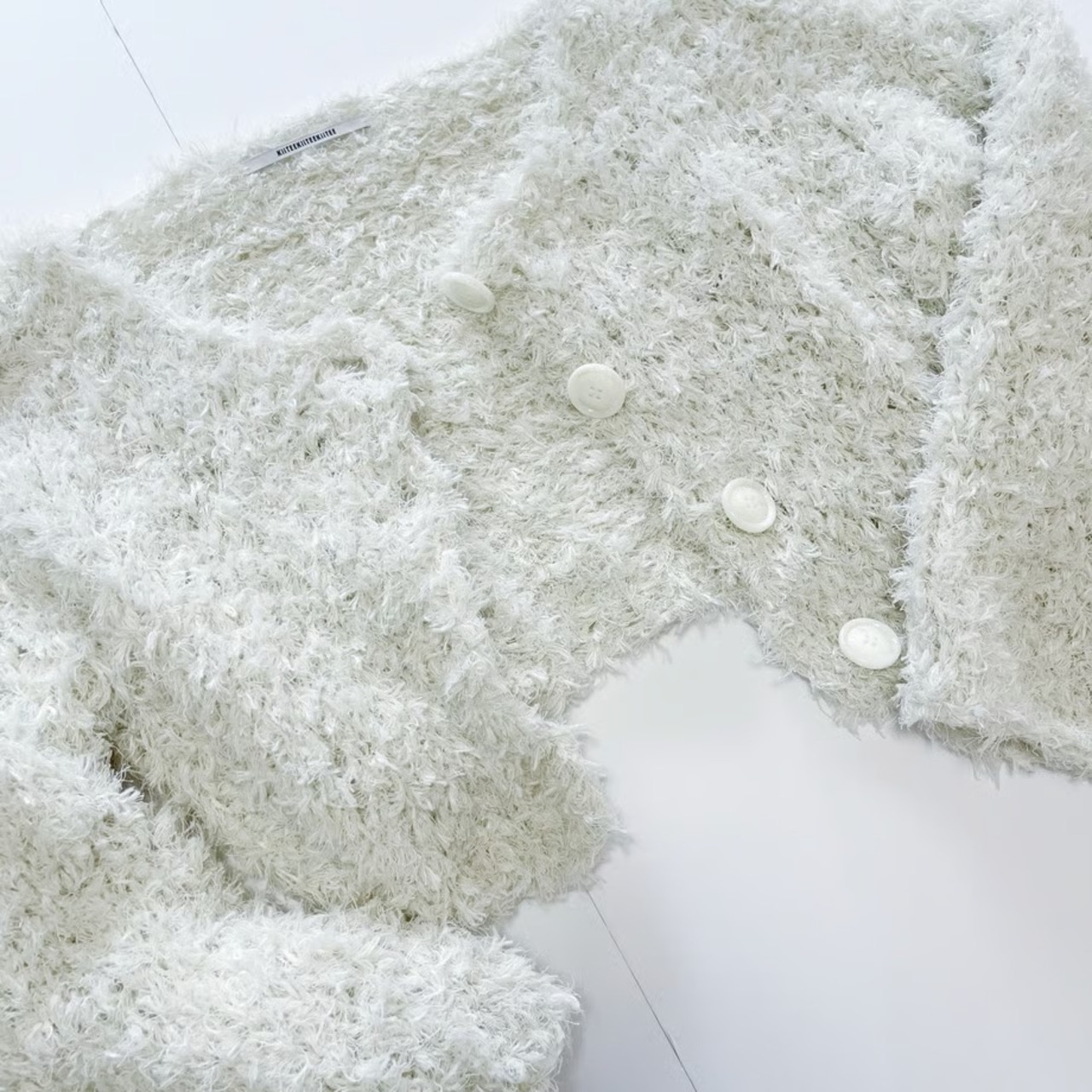 [Pattern] 綿麻ファーのふわふわカーディガン