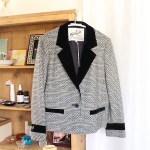 モノクロショートジャケット ベロアミックス