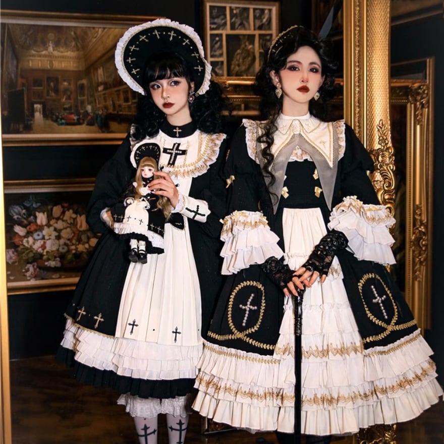 栀】Z15 中華風 ロリータ ゴスロリ 衣装 暗黒風 軍服 ハロウィン