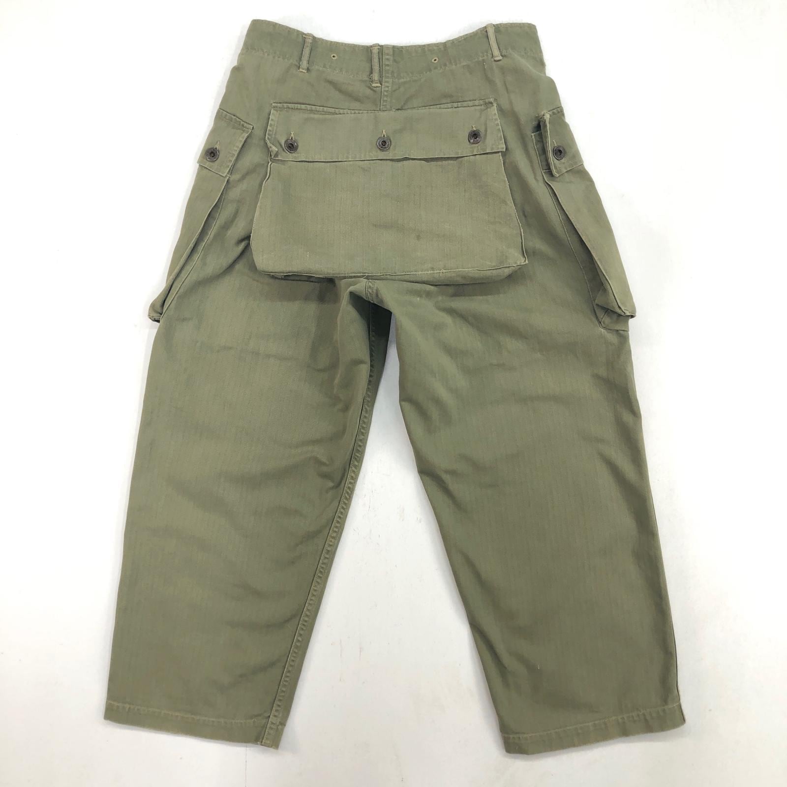 USMC 40年代 P-44 HBT モンキー パンツ カーゴパンツ 実寸 W31 L25 位