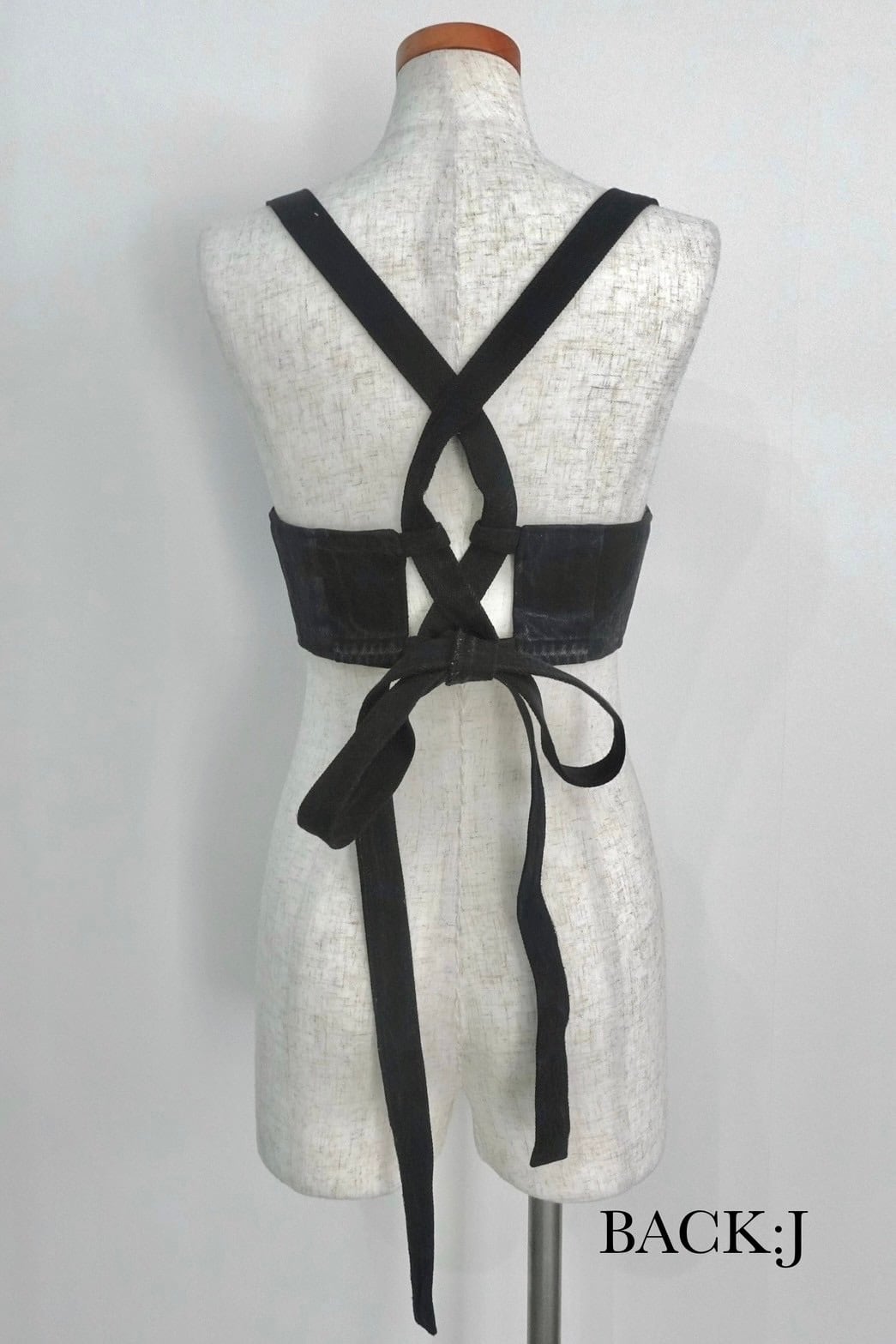 MALION vintage black denim キャミソール MALION vintage】ribbon bra top/BLACK DENIM | TOLMA.