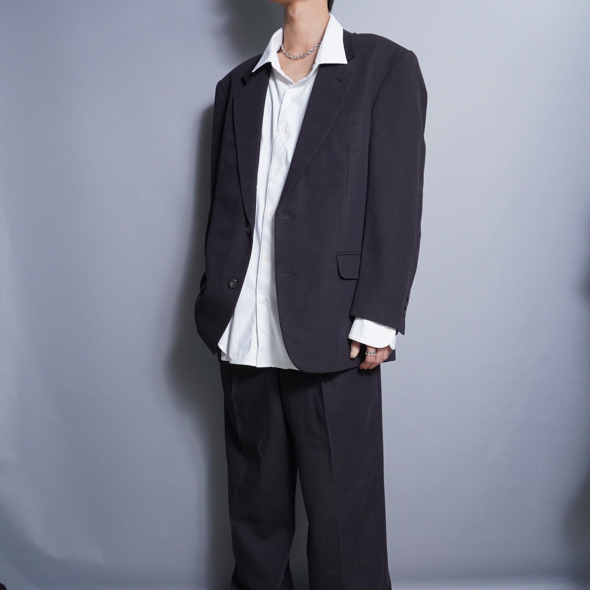 ISSEY MIYAKE】イッセイミヤケ Archive Black Wool 2B Setup Suits 