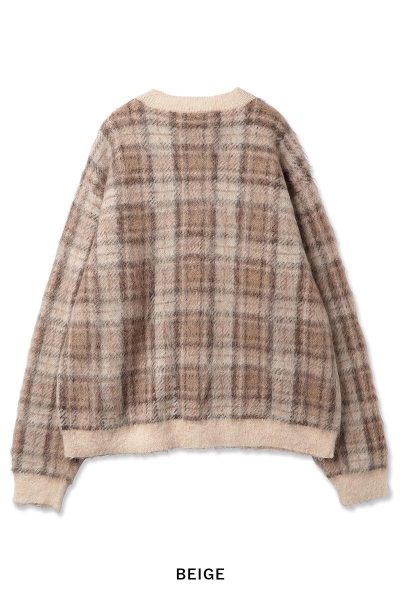 JieDa(ジエダ) MOHAIR CHECKED CARDIGAN Jie-23W-KN02 | WANTS AND FREE