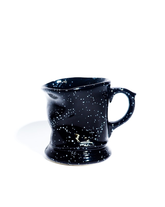 Ceramic splatter irregularly shaped mug