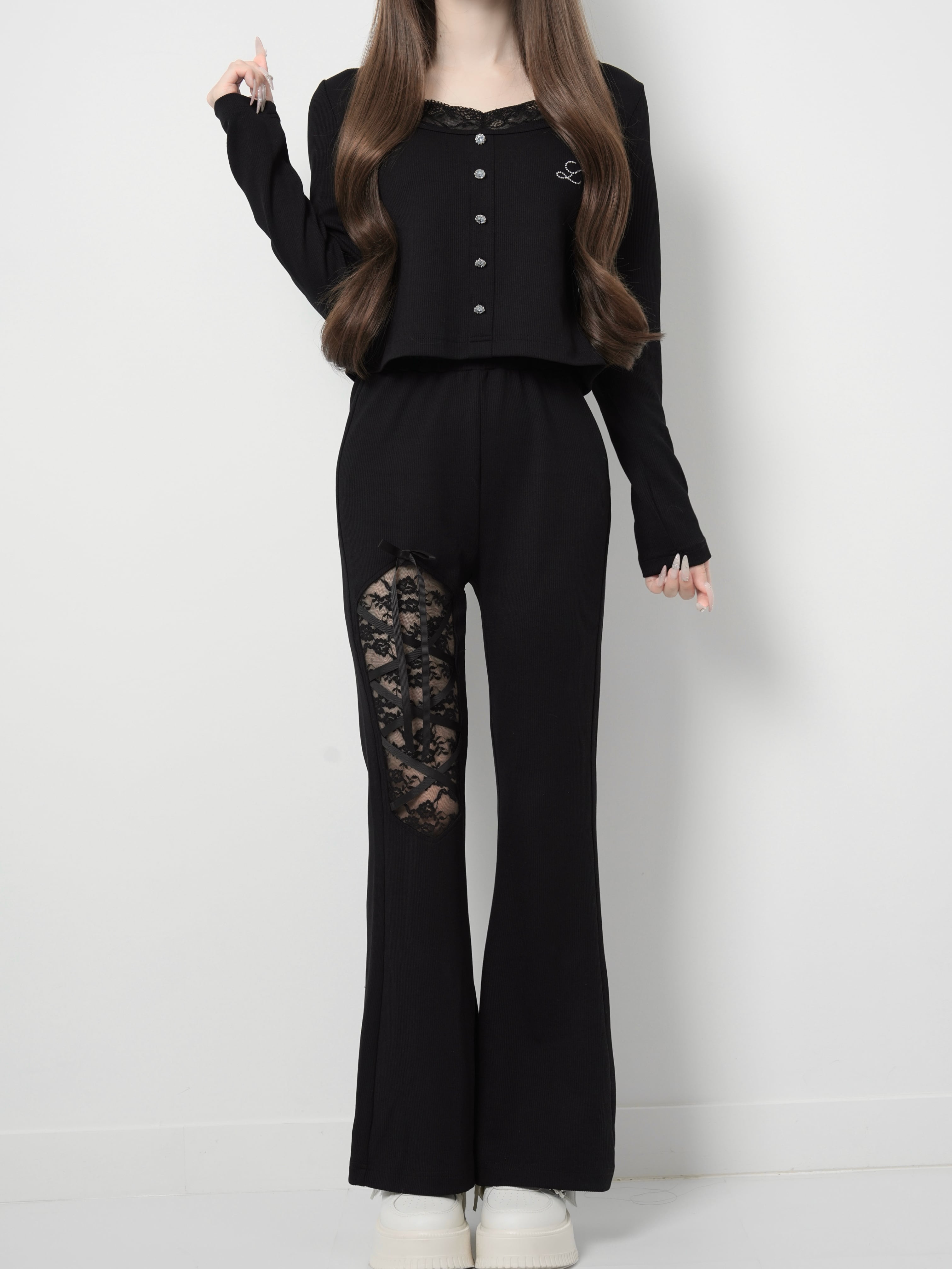 lumignon ルミニョン ワンピ ブラック ワンピース/コンビネゾン | Lumignon