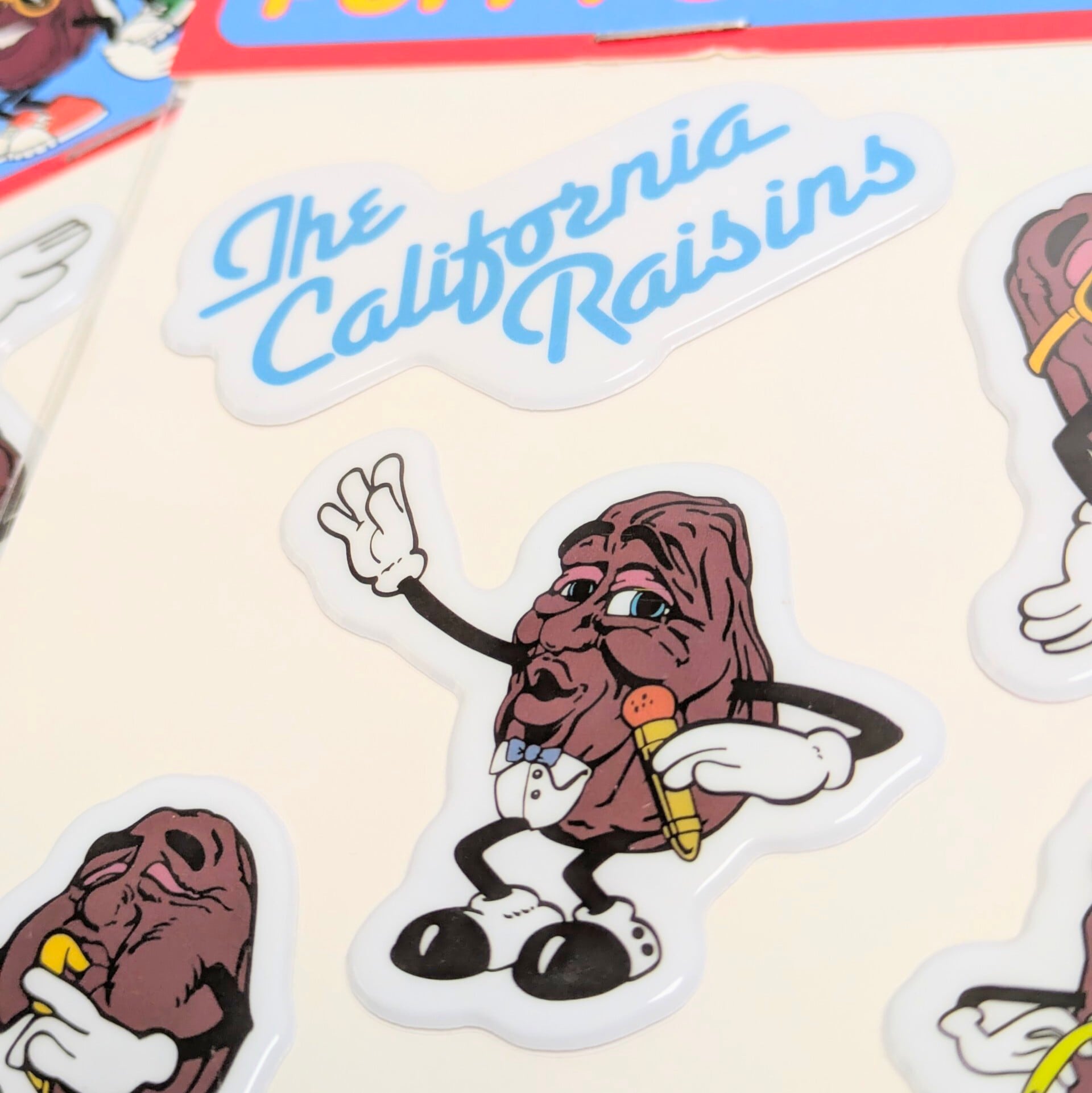 【 California Raisins（カリフォルニアレーズン）】 AMERICAN PUFFY STICKERS / ぷくぷくシール / ぷっくり / ステッカー 〚アメリカン雑貨 アメトイ〛