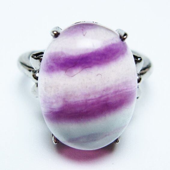 フローライト リング 蛍石 指輪 フリーサイズ 16号 一点物 メール便可 [M便 1/20] 115-7041