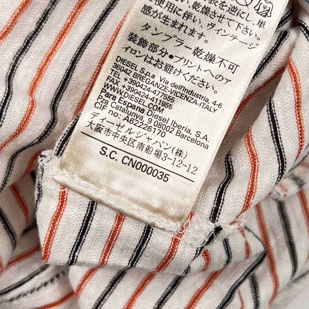 DIESEL ディーゼル ボーダー 半袖 Tシャツ S/マルチ メンズ