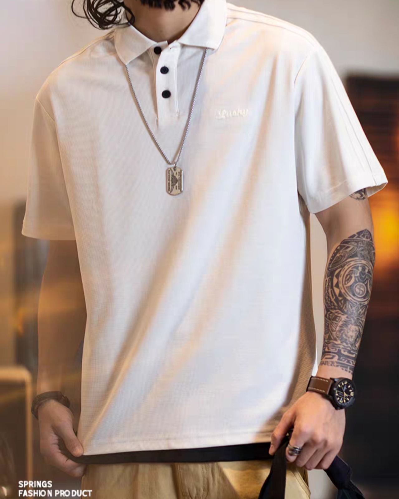 Retro Stretch Polo Shirt  K0429
