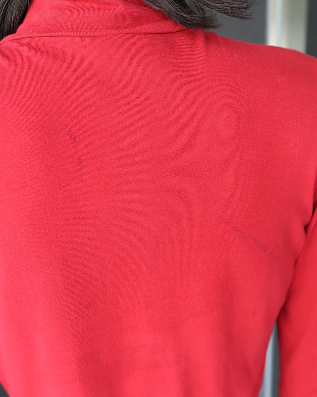 Gathered detail zip-up top