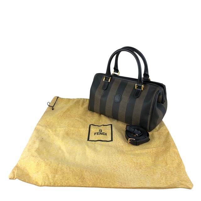 FENDI フェンディ ペカン ショルダーバッグ ブラウン PVC レザー 2way ボストン vintage ヴィンテージ オールド fw8ie6