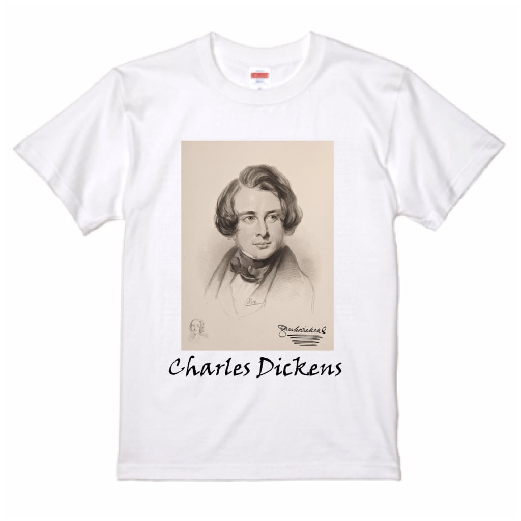 チャールズ・ディケンズ1842_Tシャツ | 文学デザイン工房