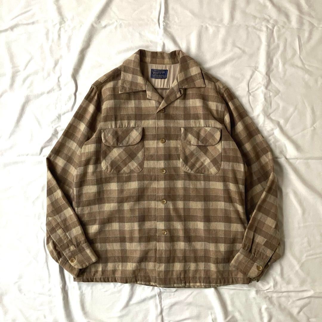 50s 〜　60s L ヴィンテージ シルクシャツ 開襟 USA製 50s〜60s VINTAGE コットンシルクシャツ 開襟 | unune