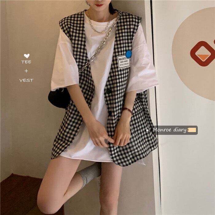 格子柄サマーVネックカーディガン 夏物 モンロー71211192278