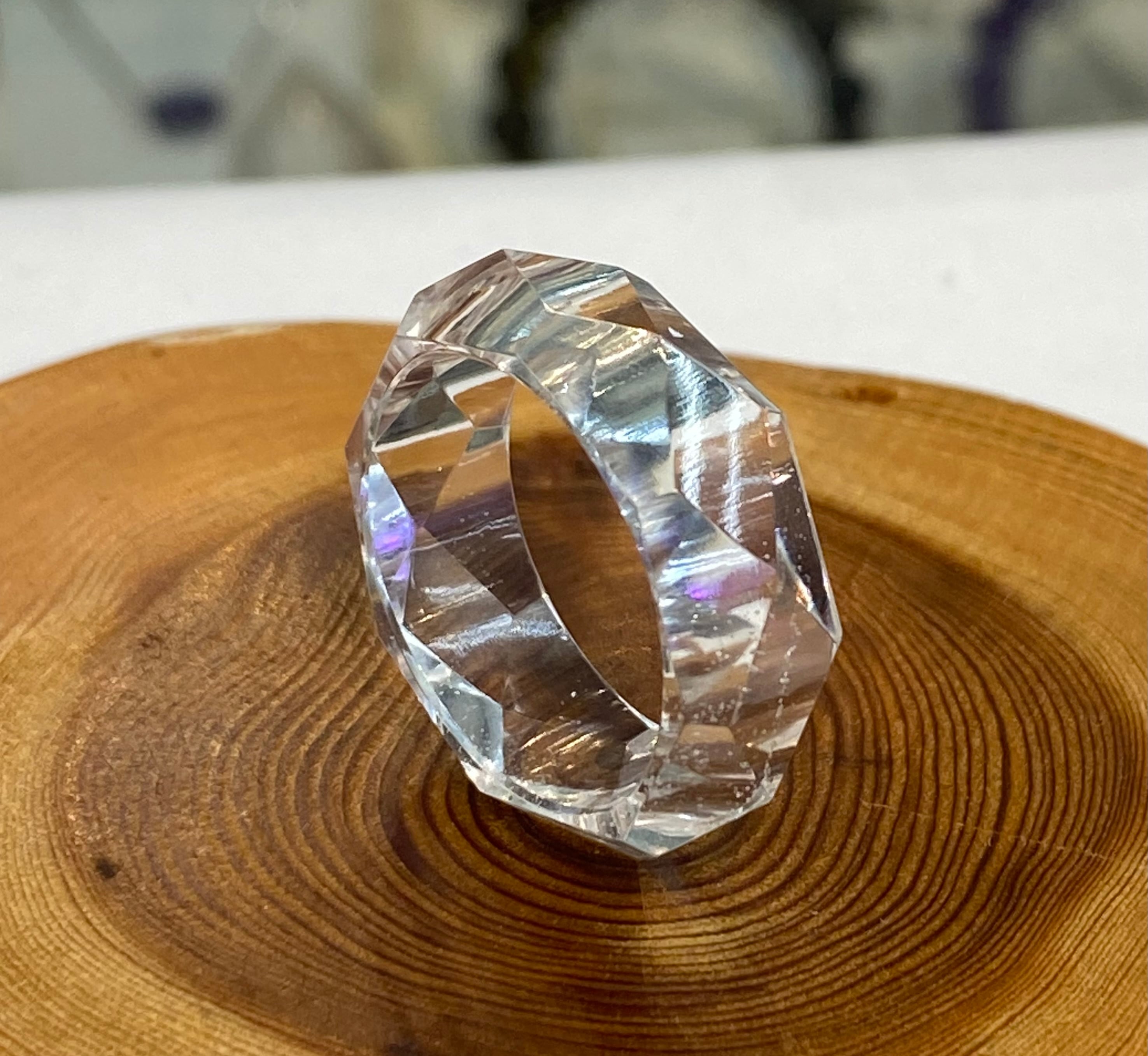 厳選　ガネッシュヒマール産ヒマラヤ水晶　くりぬきリング21号　手作り カット 厳選 ガネッシュヒマール産ヒマラヤ水晶 くりぬきリング21号 手作り