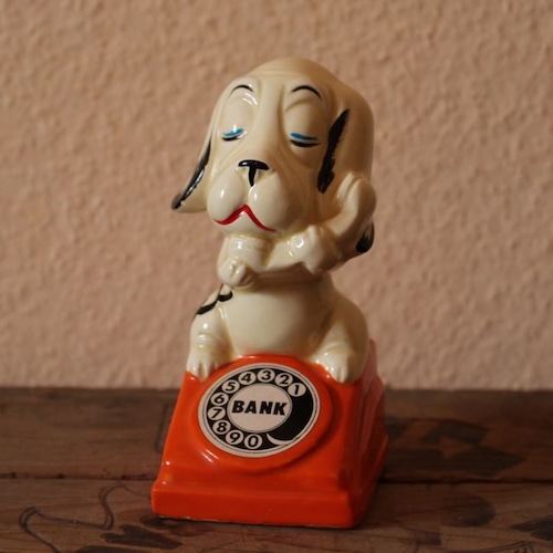磁器製 ヴィンテージ 犬の貯金箱 BANK