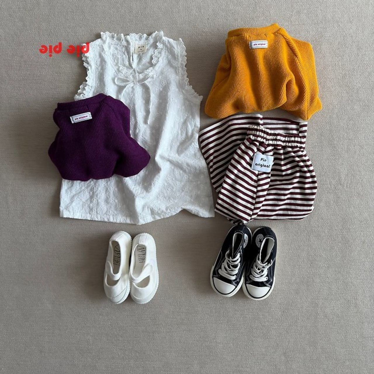 韓国子供服 / pie / 26Autumn / オリーブノースリーブワンピース / 秋服 *XS~XL *