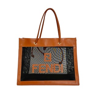 FENDI フェンディ トートバッグ メッシュ ブラウン×ブラック 3692-202210