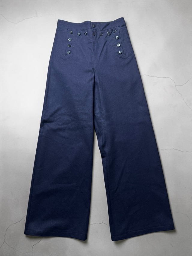［Vintage］1972 U.S. Navy Sailor Wool Button Front Trousers / Naval Deck Pants