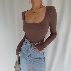 Slim U-Neck T-Shirts 123033