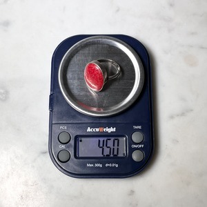 vintage silver red stone ring