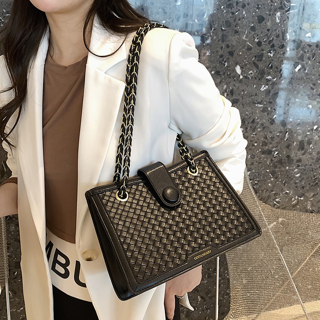 ネットセレブワイルドイン織りチェーンバッグ女性2020新しいトレンドテクスチャシングルショルダーメッセンジャーバッグスモールスクエアバッグ Tiancai_Wing_Bag16947226633