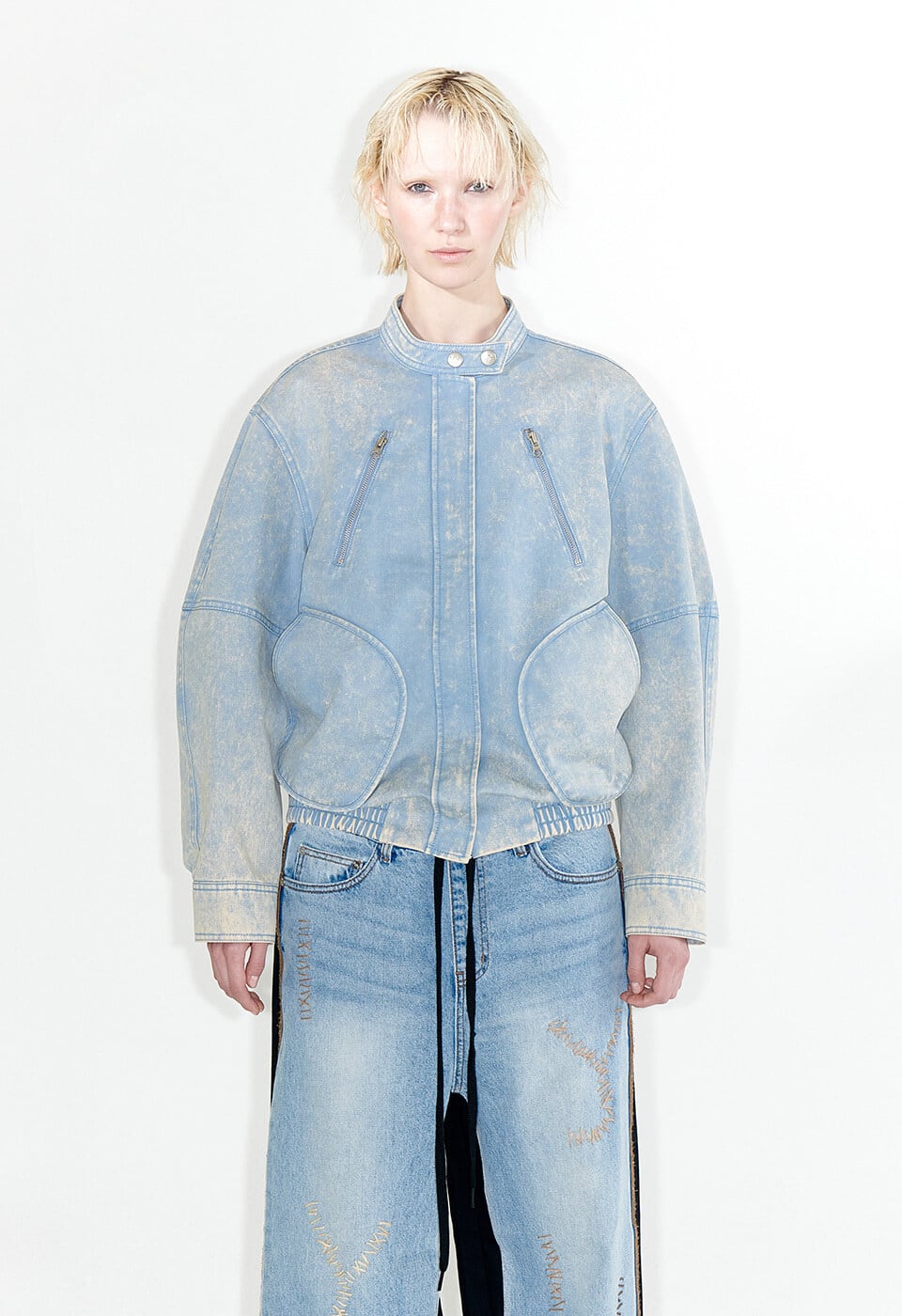 OPEN YY 韓国 タイ ベルベット ボンバージャケットブルゾン オリーブ M